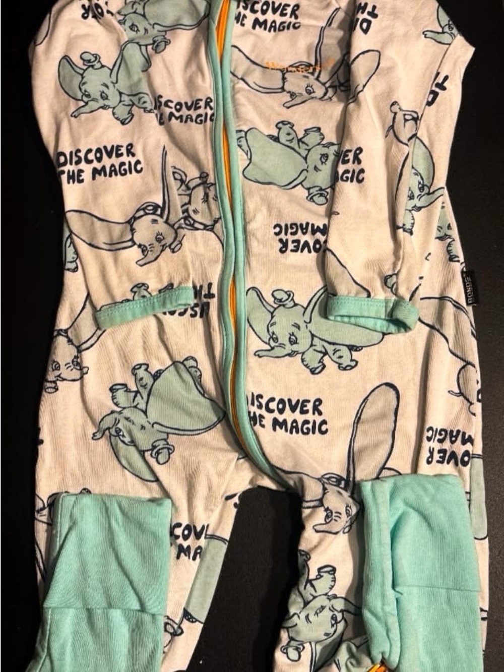 Dumbo Discover the Magic One-Piece Footie Pajamas - Mint/White